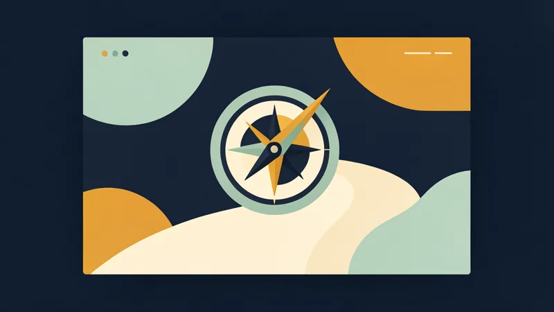 Concept illustration for the Coordinate Care support coordination homepage — a browser-window mockup beside a network of connected nodes and two figures linked by a path