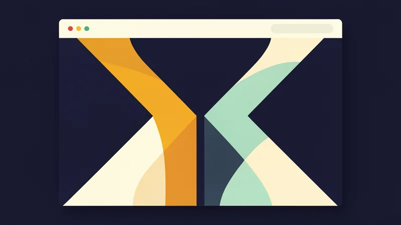 Concept illustration for the Pathway Support Network support-worker agency homepage — a browser-window mockup with two panels and figures on converging paths